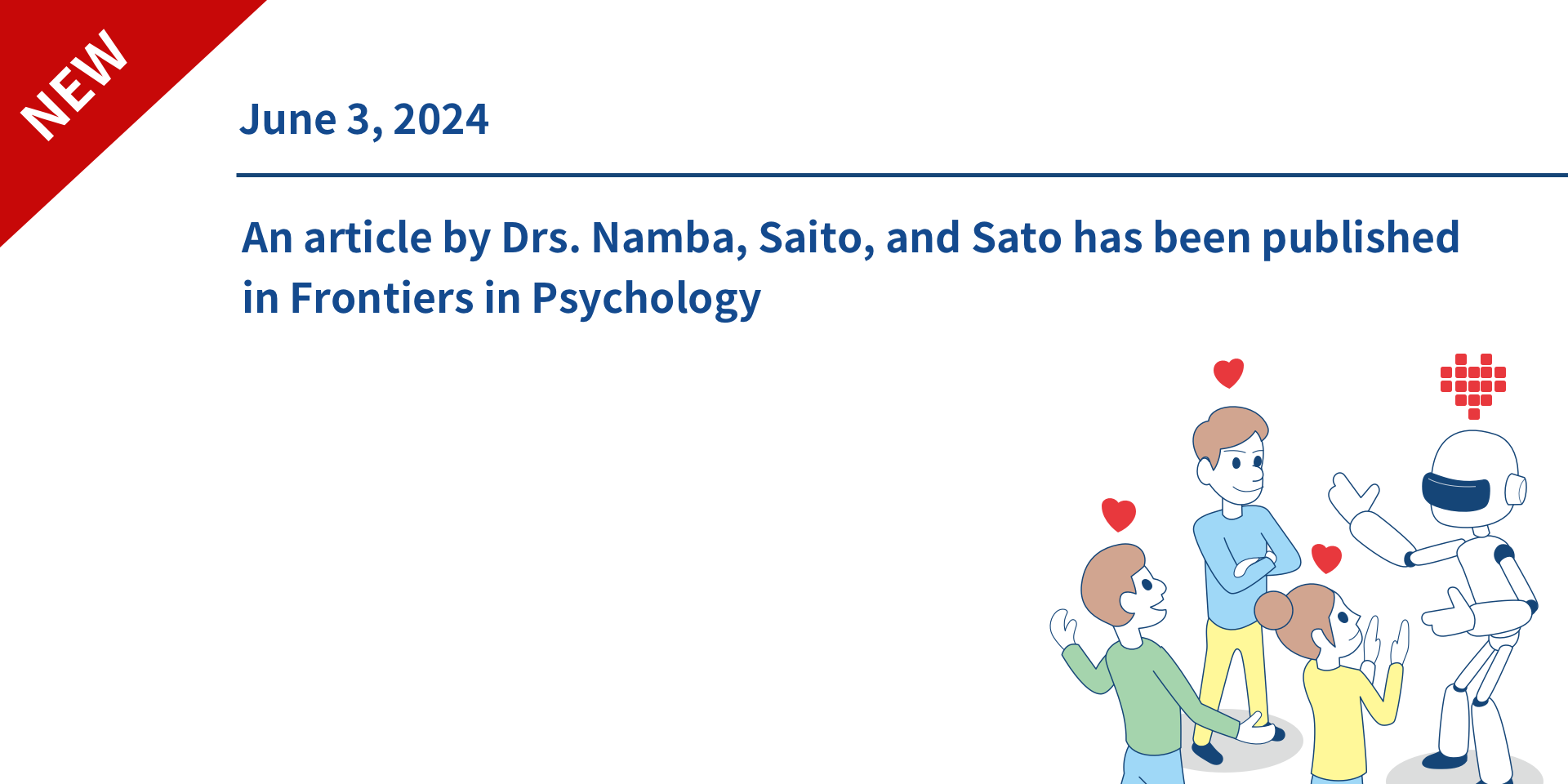 An article by Drs. Namba, Saito, and Sato has been published in Frontiers in Psychology